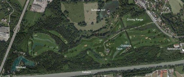 Luftbildaufnahme des geplanten Golfplatzes in Anif | Foto: Arnal, Büro für Natur und Landschaft AG