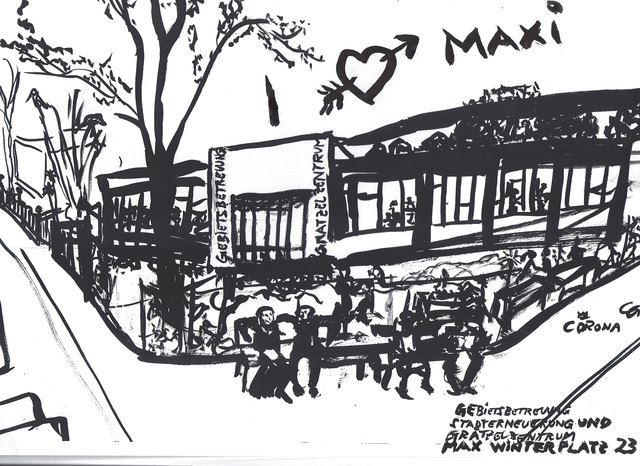 "I love MAXI", Grätzelzentrum der Gebietsbetreuung Stadterneuerung am Max Winterplatz 23,