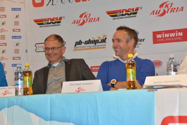 Zwei bestens gelaunte Sporthelden: Markus Gandler und Christoph Sumann.