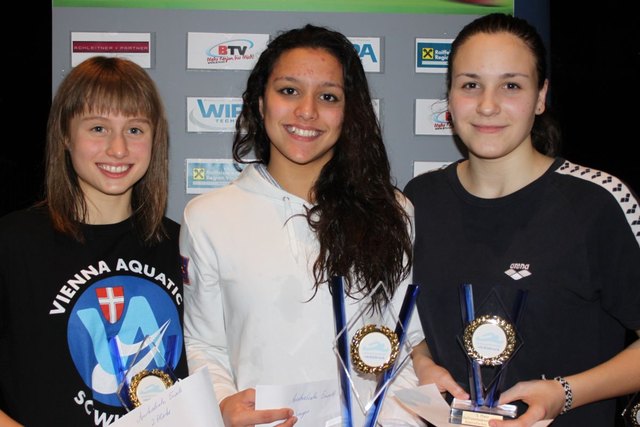 Siegerinnen des Australischen Finales v. l. n. r.: Mila Dragovic, Caroline Hechenbichler, Pozsonyi Zita