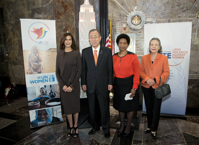 UN-Generalsäkretär Ban Ki-moon bei der Eröffnung der ORANGE DAYS (25.11.-10.Dezember) in New York