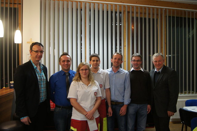 Gruppenbild mit
Dienststellenleiter Alfred Haneder, Christoph Bretterbauer, Marina Pachtrog, Peter Gesselbauer, Obmann Peter Weber, Obmannstellvertreter Josef Wiltschko, Vizebürgermeister Karl Eichinger | Foto: privat