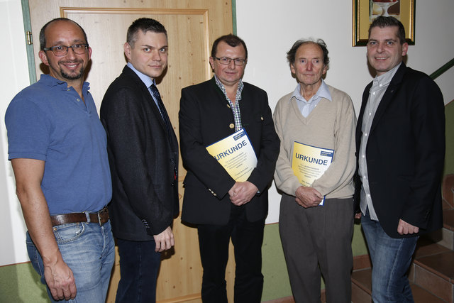 Clemens Hickl, GR Roman Fröhlich, Franz Schreiber, Otto Jordan, KR Josef Hager.