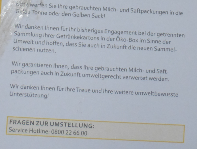 Der Info-Text für die Konsumenten...
