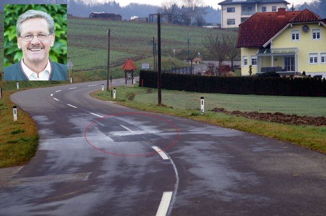 Mitten auf der L 256 in Krottendorf bei Neuhaus gibt es eine ständige Wasserstelle. | Foto: ÖVP