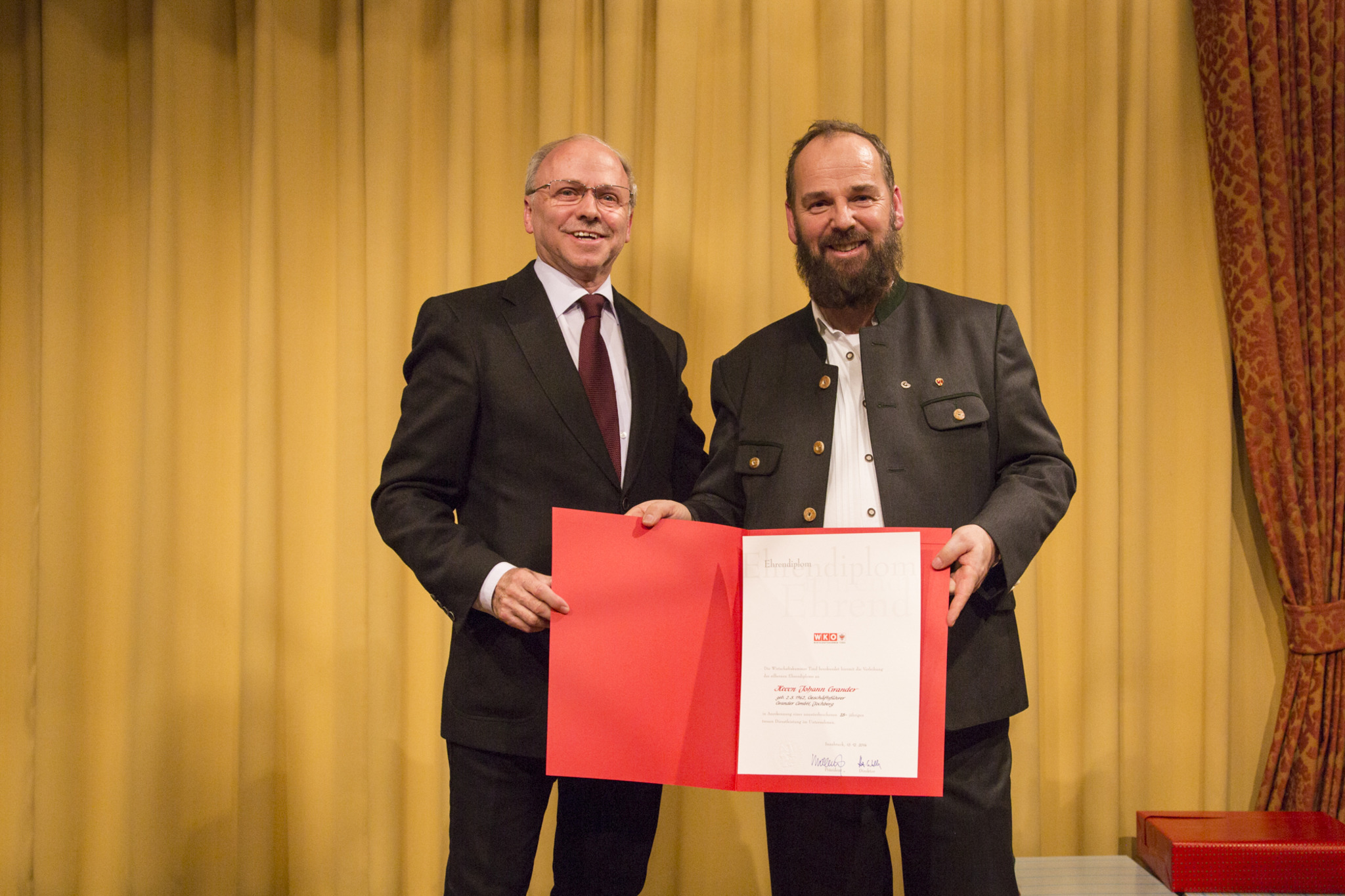 Silbernes Ehrendiplom für Johann Grander - Kitzbühel