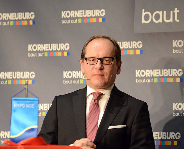 Moderator Gerald Gross (Neujahrsempfang der Korneuburger Wirtschaft)