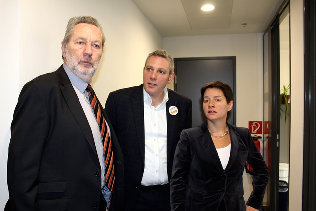 Josef Kaindl mit Roland Reifer und Sonja Wehsely