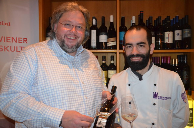 Bernhard Ott (Weingut Ott), David Kostner (K++chenchef Restaurant Schaufelspitz, Stubaier Gletscher) | Foto: Stubaier Gletscher