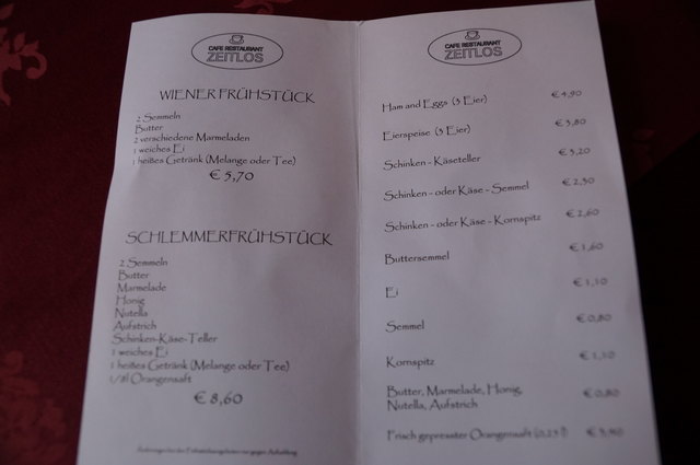 Die Frühstücks-Vielfalt im Cafe Restaurant Zeitlos in Pressbaum.