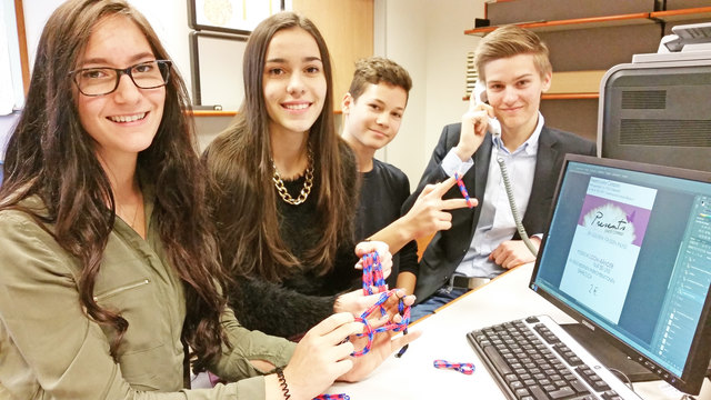 Die Geschäftsführung der Juniorfirma: Melanie Suette, Semina Malovcic, Andreas Senfter und Nikolai Kulterer (von links) | Foto: KK