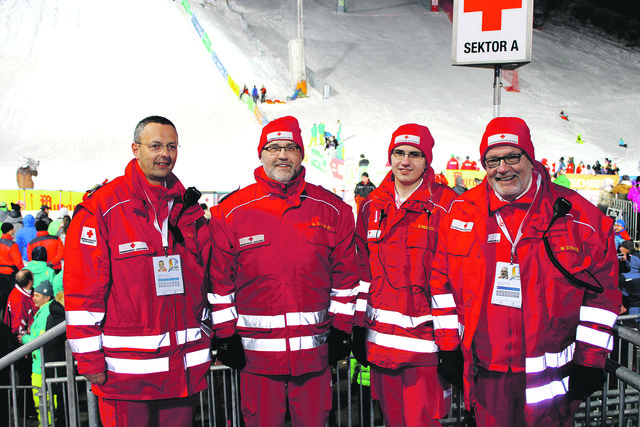 Rettungskräfte: Hubert Bacher, Alfred Smolarski, Pascal Pausch und Werner Strauss. Foto: Leitner