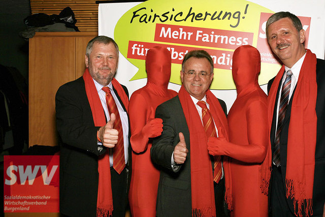 Gut gelaunt: Oswald Hackl, LH Hans Niessl und Siegfried Fleischacker