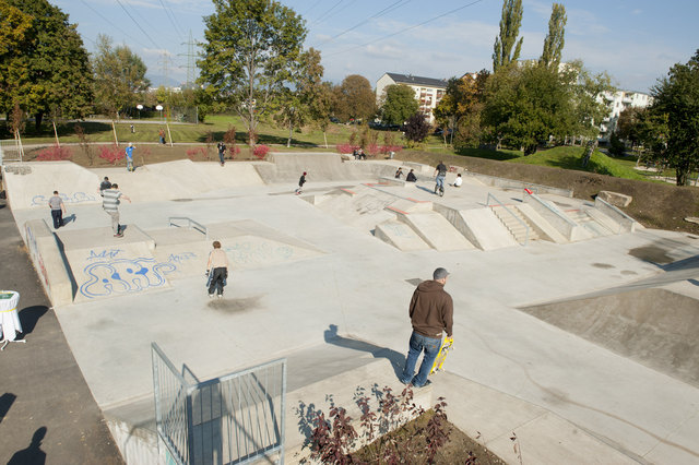 Der Skatepark Grünanger in Liebenau wurde durch die EU mit 110.000 Euro gefördert. | Foto: Stadt Graz/Fischer