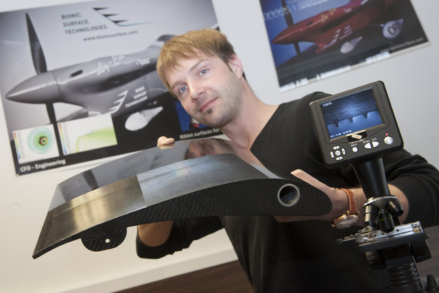 Das Unternehmen bionic surface technologies, das sich mit der aerodynamischen Auslegung, Berechnung und Herstellung von bionischen Oberflächen beschäftigt wurde mit mehr als 5.000 Euro an EU-Geldern gefördert. Die Gesamtinvestition betrug über 44.000 Euro. | Foto: Land Steiermark/A 12