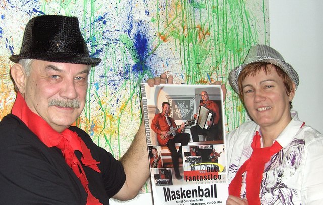 Ortsvorsteher Anton Ebner und Margit Huber laden zum Greinsfurther Maskenball. | Foto: SPÖ