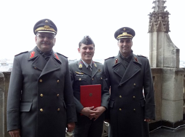 Bild: v.li.: Militärsuperintendent Mag. DDr. Karl-Reinhart Trauner, Major des höheren militärfachlichen Dienstes Mag. Gerd-Alois Hiess, MSc, und Militärsenior Mag. Michael Lattinger