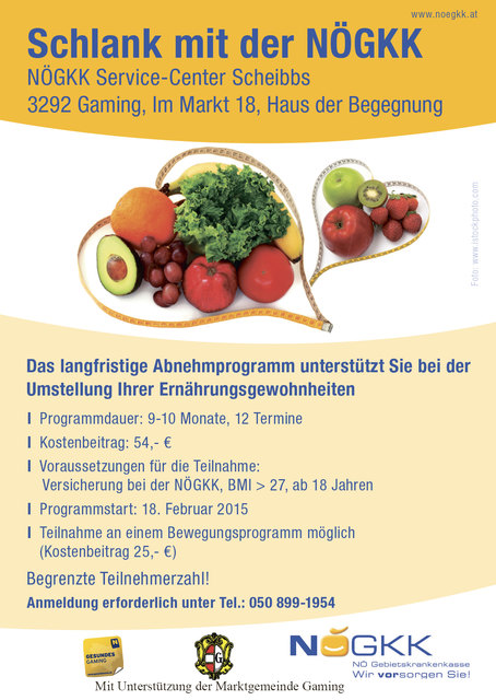 Alle die ein paar überflüssige Kilos loswerden wollen, können beim Abnehmprogramm "Schlank mit der NÖGKK" mitmachen. | Foto: Marktgemeinde Gaming