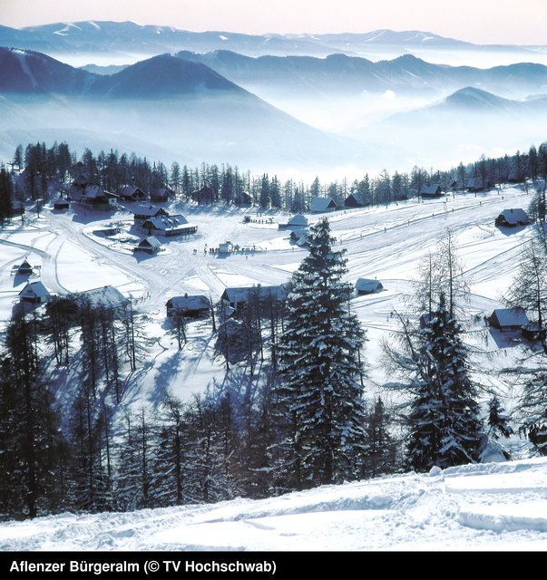 Winter auf der Bürgeralm, einer der schönsten Almen der Hochsteiermark, Winterwander- und Skitourenparadies.