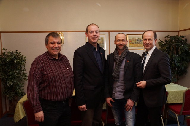 Die neuen Roten: Erwin Moißl, Christian Nikodym und David Reiff mit Hubert Kuzdas.