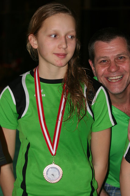 Lena Leitner und der glückliche Trainer Stefan Mihaly