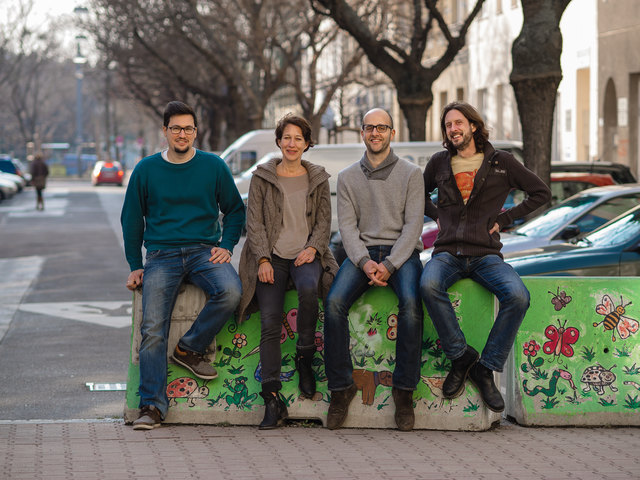 Mirjam Mieschendahl und ihr Grätzelforum-Team: Christoph Bauer, Peter Tilg und Michael Walchhütter (v.l.).