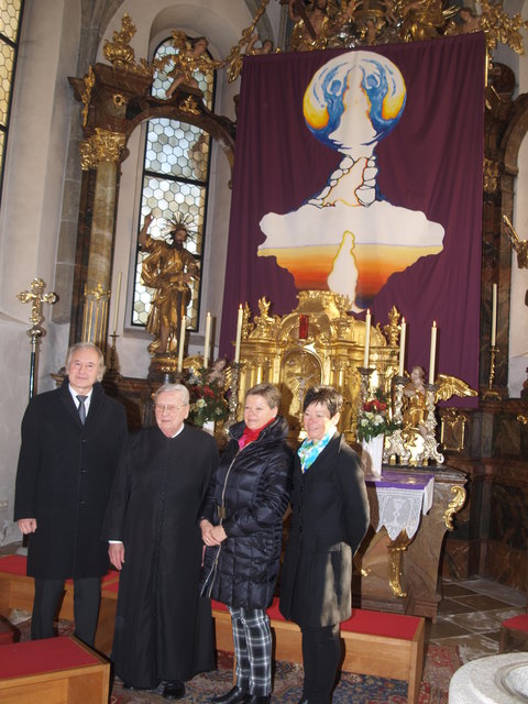 Hannes Lumpelegger, Pfarrer Josef Pesendorfer, Gerlinde Wolfsteiner und Sabine Fröschl (v. l.) | Foto: Wolfgang Reisinger