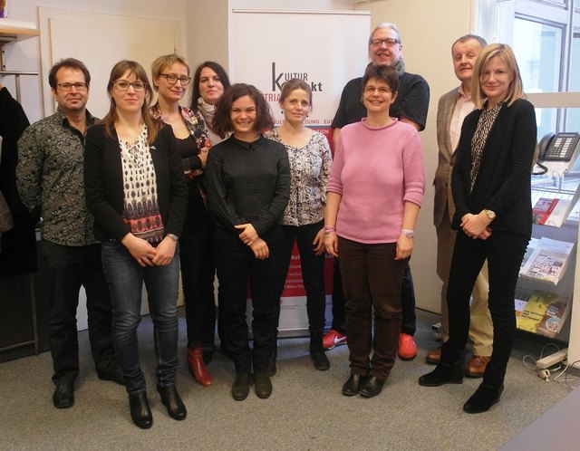 Vlnr: Roman Schanner/KKA, Marisa Lehr/Alnatura, Barbara Neundlinger/KKA, Natascha Böcker/Alnatura, Stefania Giambelluca/CESIE, Jane Bendix/ARKEN, Eva Kolm/KKA, Gunnar Munksgaard/ARKEN, Gerhard Kowař/KKA, Martina Munivrana/MSU