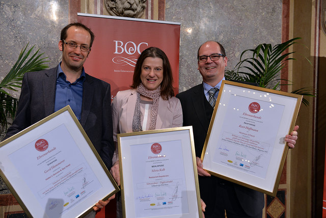 S'Pfandl-Chef Kurt Hoffmann (re.) hat bei der BÖG-Challenge bei der Hauptspeise den 1. Platz, bei der Vorspeise den 2.-3.Platz geholt.
