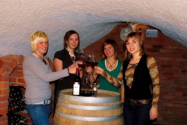 Bei Wein und Musik wird es gemütlich im Weinkeller des Gasthauses Lang.