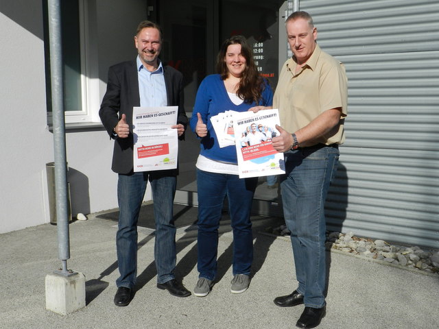 Helmut Wieser, Barbara Pflügl und Helmut Novak informierten die Scheibbser Arbeitnehmer. | Foto: Arige