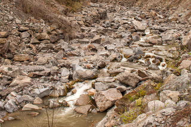 Das ist in jedem Fall keine Würdigung des Weltwassertages. Ein kümmerlicher Rest an Wassermenge in der Rosanna, kurz vor der Mündung in die Sanna. Solcher Bilder von der Sanna werden künftig wohl der Vergangenheit angehören? © Ing. Günter Kramarcsik