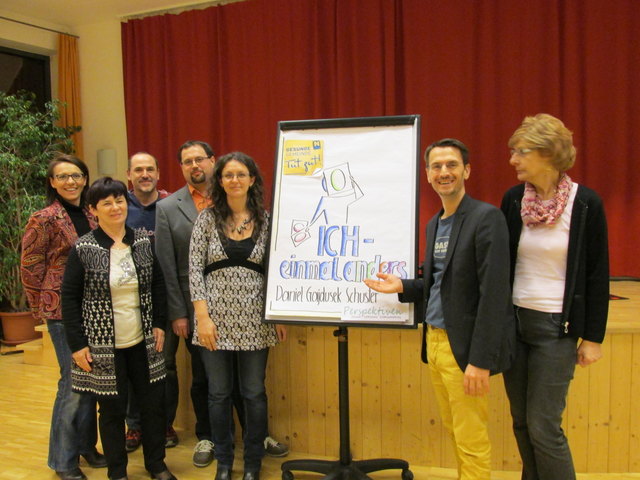 Fr. Jäger-Ebner, gf.GR u. Organsiator Monika Stranzl, Christian Baumgartner, Vizebgm. Thomas Streng, GR Yvonne Thur, Vortragender Mag. Gajdusek-Schuster und gf.GR Jutta Wolf