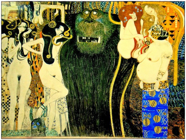 Gustav Klimt Beethovenfries Die Feindlichen Gewalten Hollabrunn