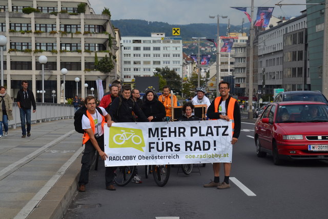 Die Radlobby Oberösterreich plant eine Protestaktion auf der Brücke für 8. Mai. Foto: Radlobby