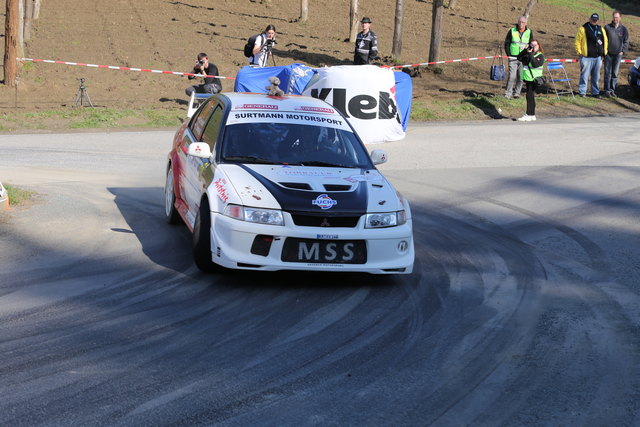 Robert Surtmann ist mit Co-Pilotin Christina Tschopp in seinem Mitsubishi Evo VI im Lavanttal am Start | Foto: Vouk