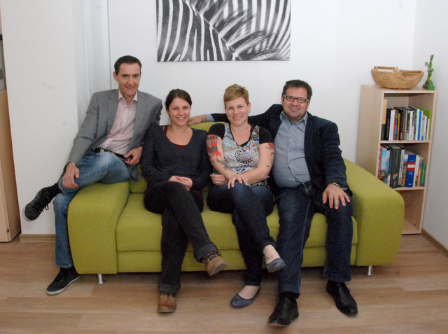 Das Gleisdorfer WOCHE-Team: Bernhard Engelmann (Verkauf), Nadine Krainer (Kreativassistentin), Daniela Kuckenberger (Redaktion) und Otto Sapper (Geschäftsstellenleiter, Verkauf) (v.l.)