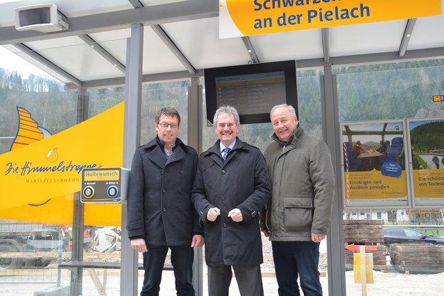 Anton Hackner, Verkehrslandesrat Karl Wilfing und Bürgermeister Ernst Kulovits