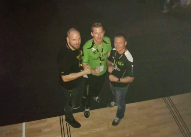 Trainer Hans Lackner, Kämpfer Andreas Ortner und Martin Pansi, Betreuer beim KSV Söding | Foto: KK