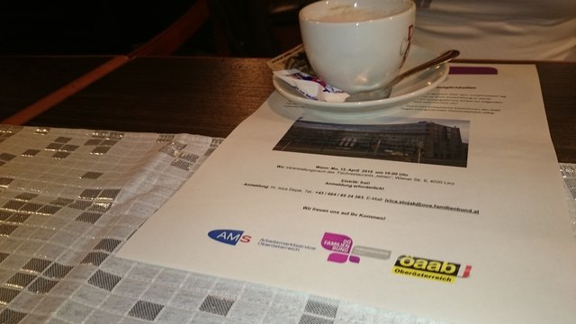 Erfolgreicher Info-Abend am 13. 04. 2015 - das Ergebnis einer gelungenen Kooperation zwischen drei verschiedenen oberösterreichischen / Linzer Organisationen!