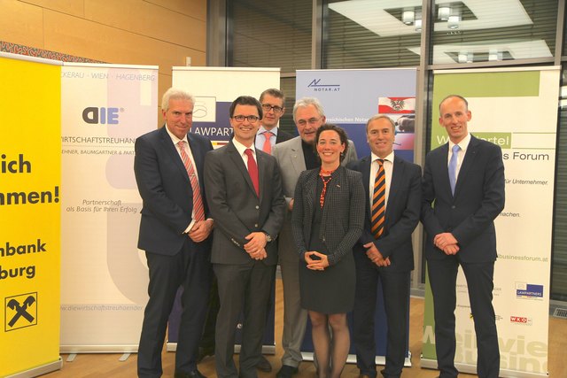 Die Organisatoren und Vortragenden des Weinviertel Business Forum freuten sich über das große Interesse an der Veranstaltung.