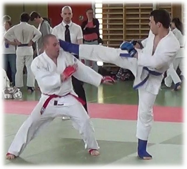 Ulrich Fiala mit Jodan mawashi geri im Part 1