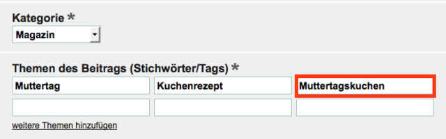 Nicht vergessen: Schreiben Sie das Stichwort "Muttertagskuchen" in die Schlagwortbox unter dem Beitrag!