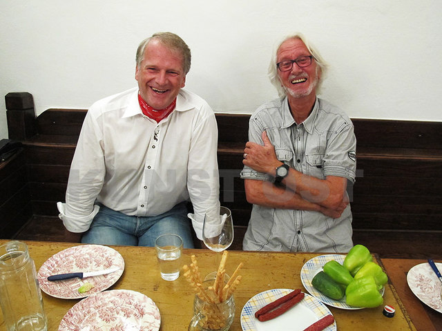 Bürgermeister Peter Moser (links) und Aprilfestival-Kurator Winfried Lehmann