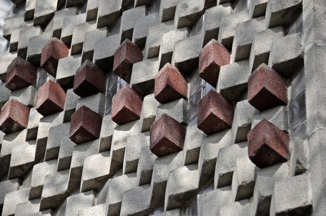 Aussen die rytmisch gegliederte Fassade