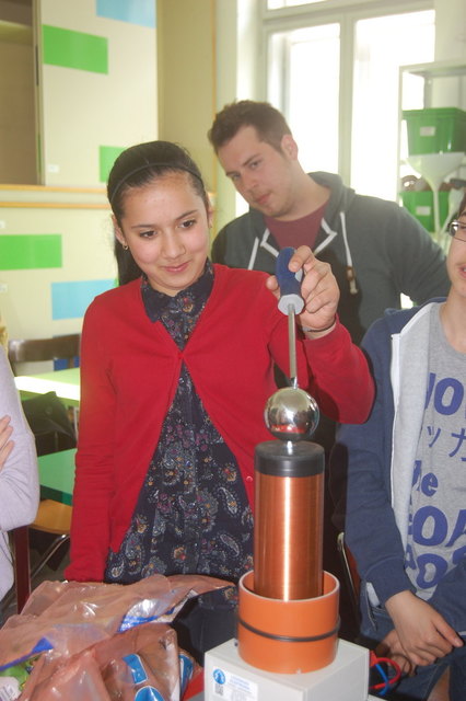 Die Schüler der 3. Klasse der Anton Sattler Gasse erzeugten an einer Tesla-Spule kleine Blitze. | Foto: Sabine Ivankovits