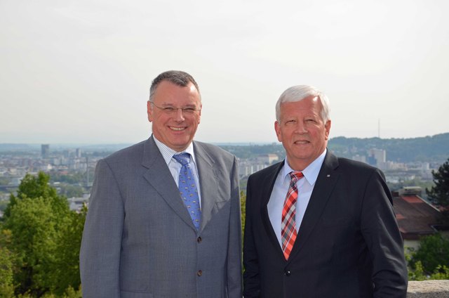Franz Ledermüller, Generaldirektor der Sozialversicherungsanstalt der Bauern, und Bauernbundpräsident NR Jakob Auer. | Foto: Wallner
