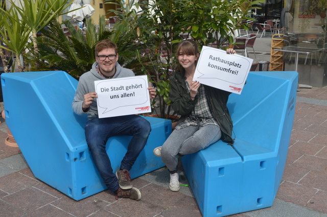 "Die Stadt gehört uns allen": Marie Chahrour und Peter Schicho, Vorsitzende der Sozialistischen Jugend St. Pölten. | Foto: privat