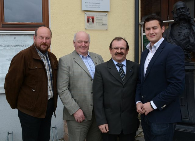 Die fünf Ortsvorsteher: Franz Tröthan, Josef Kahrer, Ernst Muck und Markus Baier (Christian Hindler nicht am Foto).Foto: Joserf Messirek