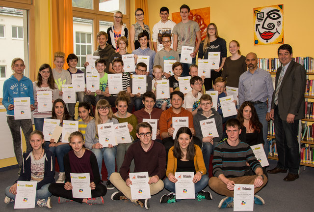 Die Jahrgangssieger: Sophia Lutz 1c, Anja Ganser 2b, Eva Lutz 3c und Maximilian Zarl 4a | Foto: BRG Waidhofen